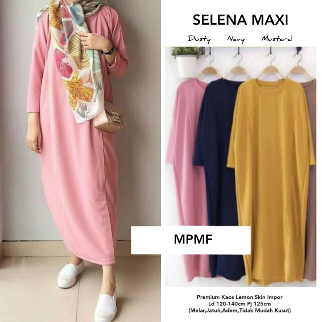 Selena Maxi Bahan Kaos Lemon Skin Import Tebal Super Bestseler Nyuumaaan Kak Shopee Indonesia