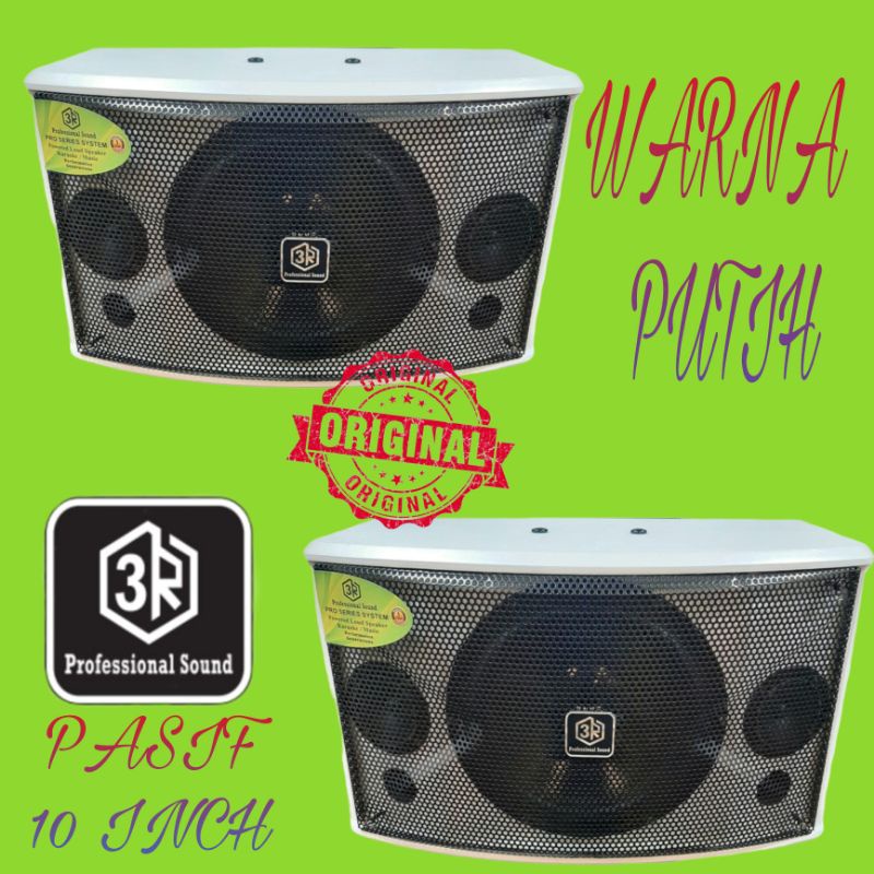 Speaker Pasif 3R 10 Inch Warna Putih - 1 Set ( 2 Unit ) Type : CORVUS