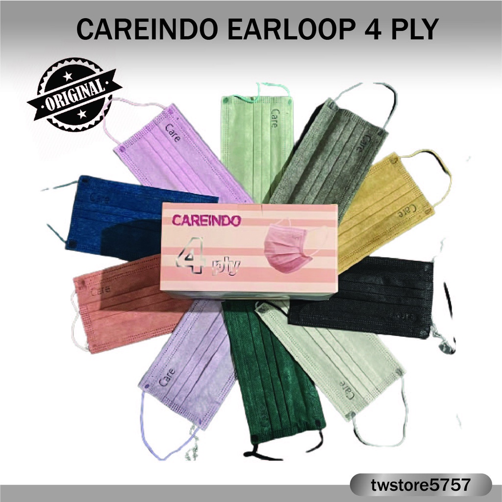 MASKER EARLOOP CAREION CAREINDO 4 PLY WARNA WARNI ISI 50 PCS CAREION MASK 4PLY EARLOOP COLORFULL CAREINDO4PLY 4PLYCAREINDO 4PLYCAREION