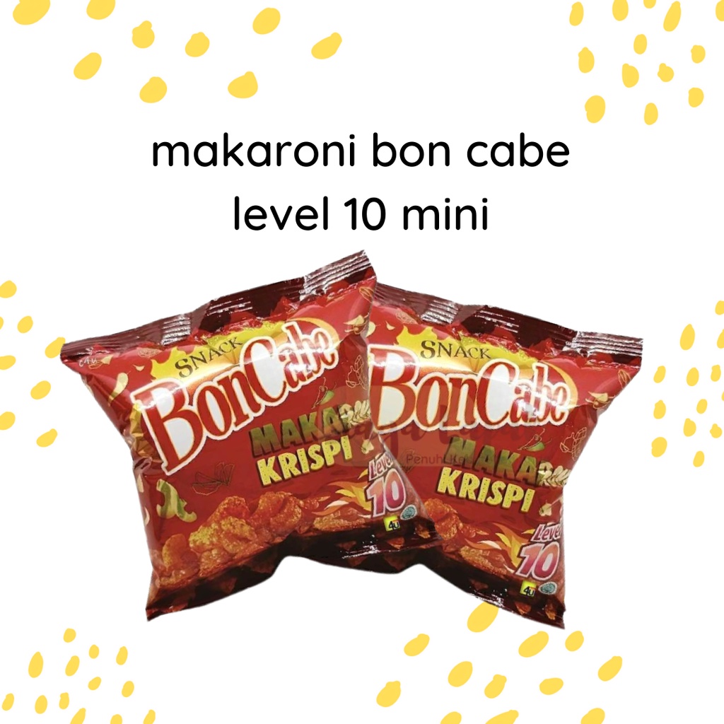 Makaroni Bon Cabe Mini 30 gr Level 10 Maccaroni Pedas Krispi