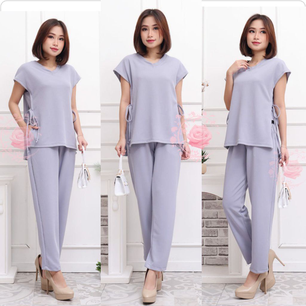 SETELAN SISSI FASHION WANITA / SET BAJU CELANA KASUAL PESTA SANTAI