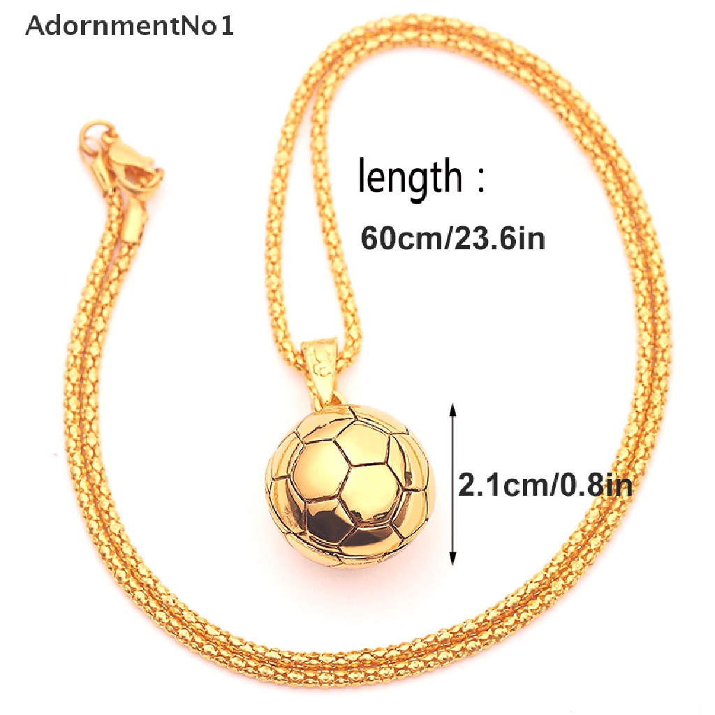 (AdornmentNo1) Kalung Rantai Alloy Pendan Bola Sepak Gaya Hip Hop Untuk Pria