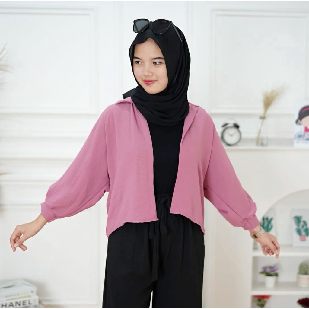 BEFAST - ZFS OOTD Wanita Cardigan WISMA / MARSHEY BATWING OVERSIZE OUTER CRINKLE / Outer Wanita Remaja / Cardigan Kekinian / Cardigan Polos / Termurah / OOTD Ala Korean Style / Terlaris