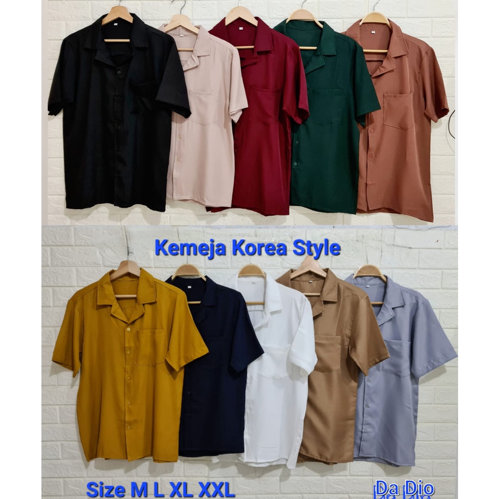 JOSJOLI_STORE/Kemeja Earth Kemeja Korea Style Dewasa Kekinian M L XL XXL/Kemeja Santai/Kemeja Kekinian