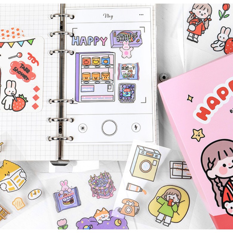 (1 Lembar) Stiker Aesthetic DIY Buku Diary / Stiker Tumblr / Sticker Deco / Stiker Hp Laptop