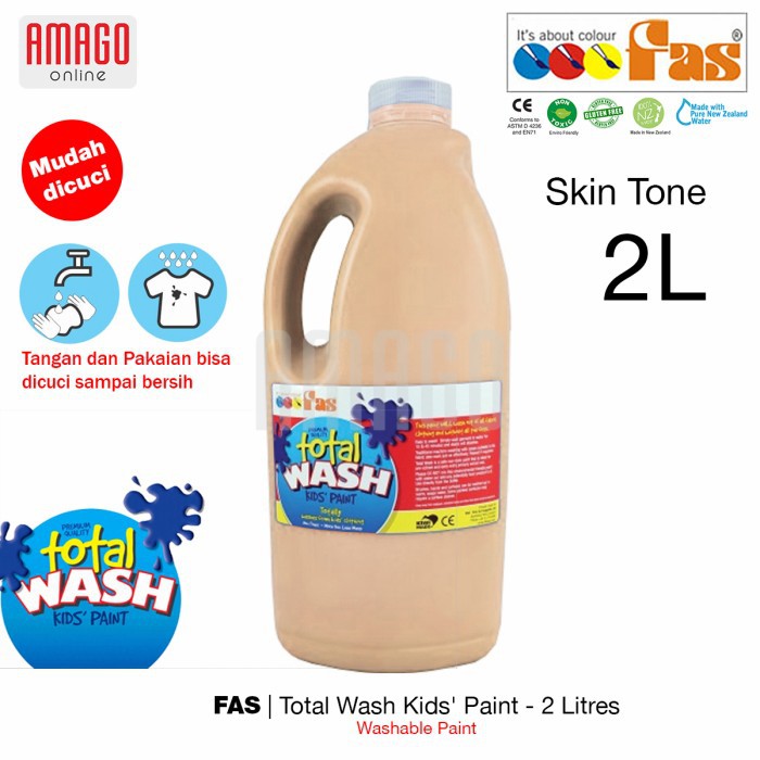 FAS TOTAL WASH PAINT - 2 LITER - CAT MUDAH DIBERSIHKAN - SKIN TONE