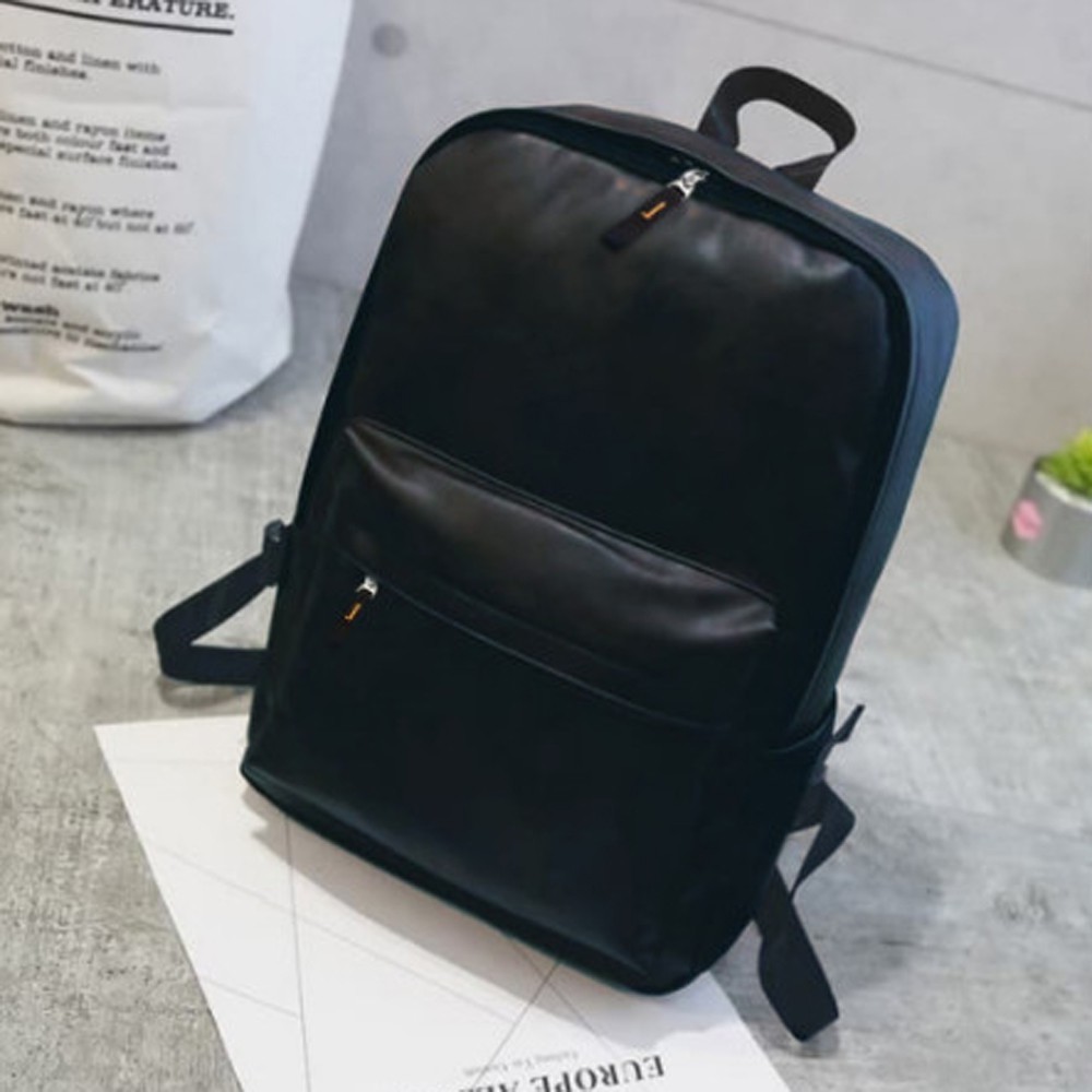 SHOPEE 6.6 SUPER SALE!! Fashion Pria Tas Ransel Kulit Import K-185003 Tas Ransel Kerja Anti Air Tas Sekolah #Black