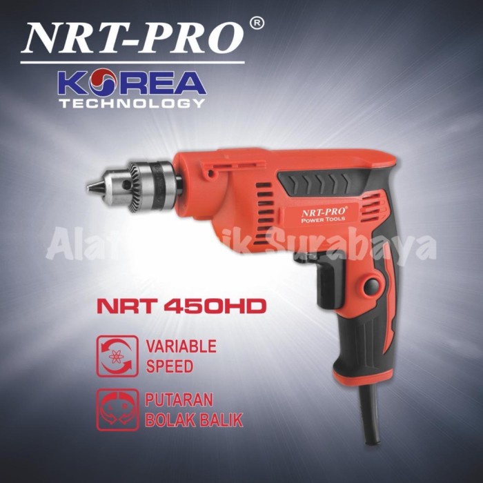 BOR LISTRIK NRT-PRO 450HD MESIN BOR TANGAN LISTRIK NORITA 10 MM 450 HD