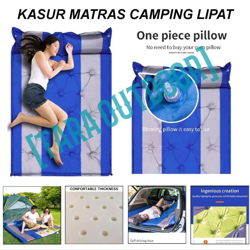 Sleeping pad kasur matras angin lipat camping keluarga 2 orang dewasa