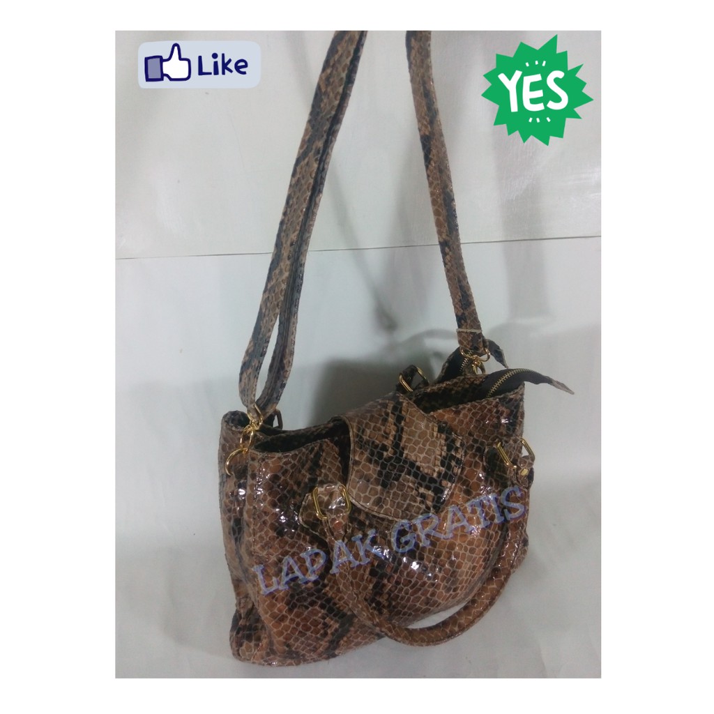 Hand Bags Tas selempang Wanita Kulit Asli Garut Motif Ular Sanca Batik Terbaik Berkualitas Super