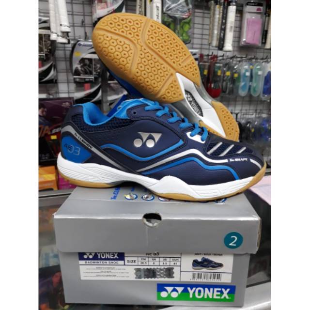 SEPATU BADMINTON YONEX ALL ENGLAND 03 - NAVY / BLUE / SILVER  -  ORIGINAL