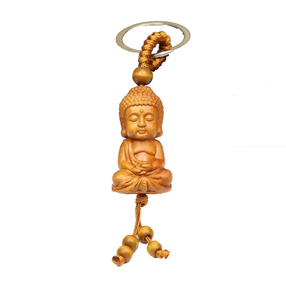 Wonder W ooden Keychain Gantungan Kunci Monk Buddha Lucu