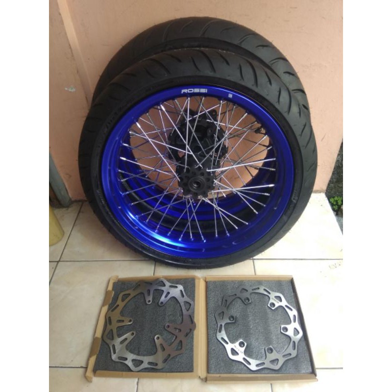 Ban set Supermoto WR 155 biru