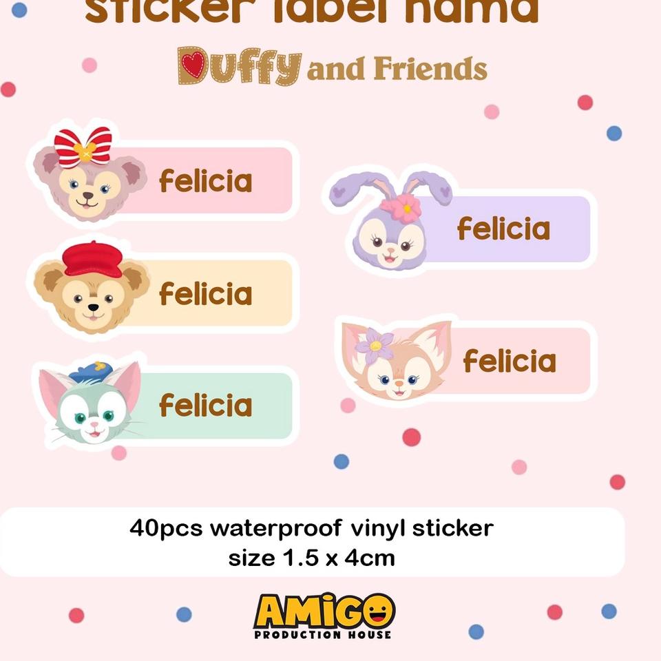 

GMDV Stiker Label Nama Anak Disney Duffy Peppa Pig Sesame Street Toy Story Roblox lucu sticker karakter sticker buku 537ICEQ