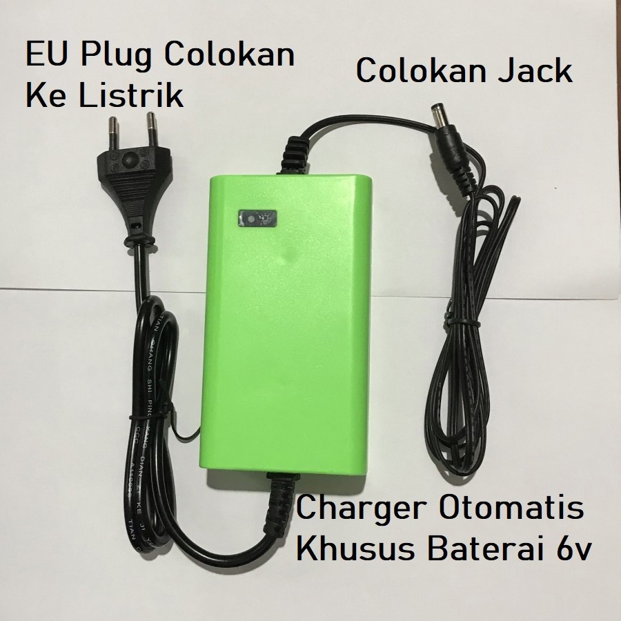 CAS CHARGE AKI PORTABLE 6V-2A MOTOR MOBIL MAINAN CAS ACCU 6 VOLT 2 AMPER