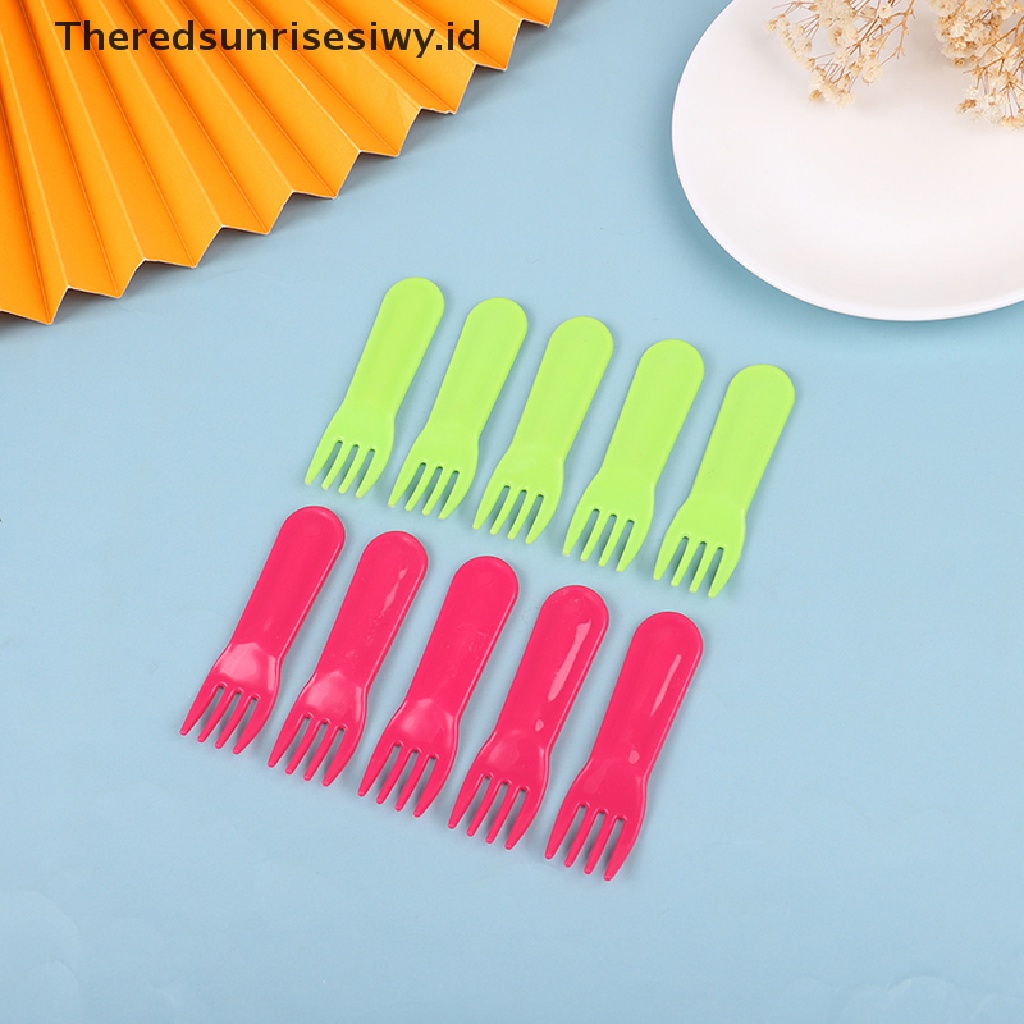 # Alat Pemotong Buah # 10pcs Garpu Buah / Kue / Dessert Mini Bahan Plastik Motif Kartun