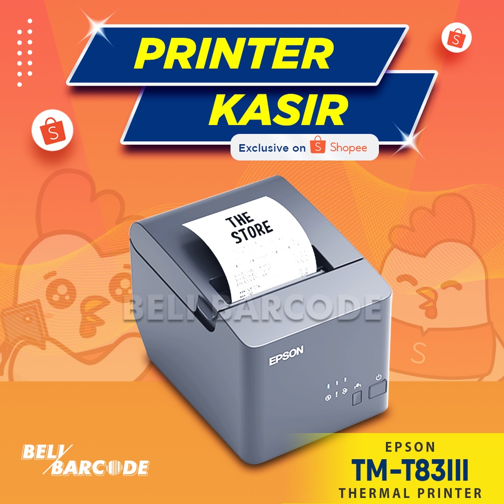 Epson TMT 83III Printer Kasir Cetak Struk Thermal 80 mm USB Serial RS232