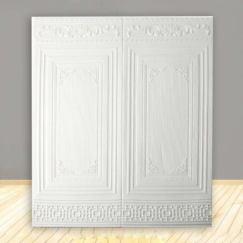 PROMO!! BUY 25 FREE 1 !! || WALLPAPER FOAM PANEL 3D STICKER 70CMX90CM / WALLPAPER FOAM DINDING-PANEL JATI PUTIH 5MM