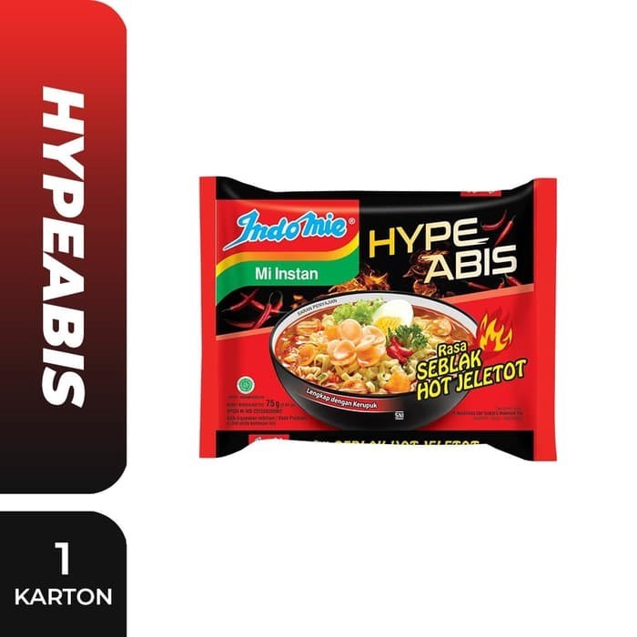 INDOMIE SEBLAK HOT JELETOT HYPEABIS 75G DUS ISI 40 MI INSTAN HALAL