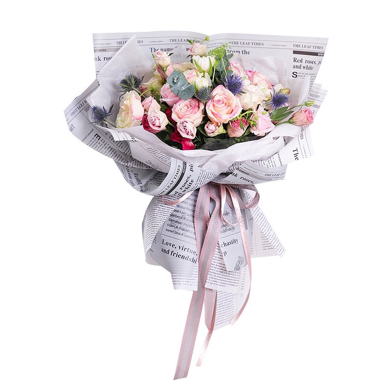 FLOWER WRAPPING “ MAGAZINE / NEWSPAPER  HERBACEOUS “ OPP CELLOPHANE KERTAS PEMBUNGKUS BUNGA ( ECER )