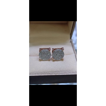 Giwang/anting berlian eropa asli model bulat