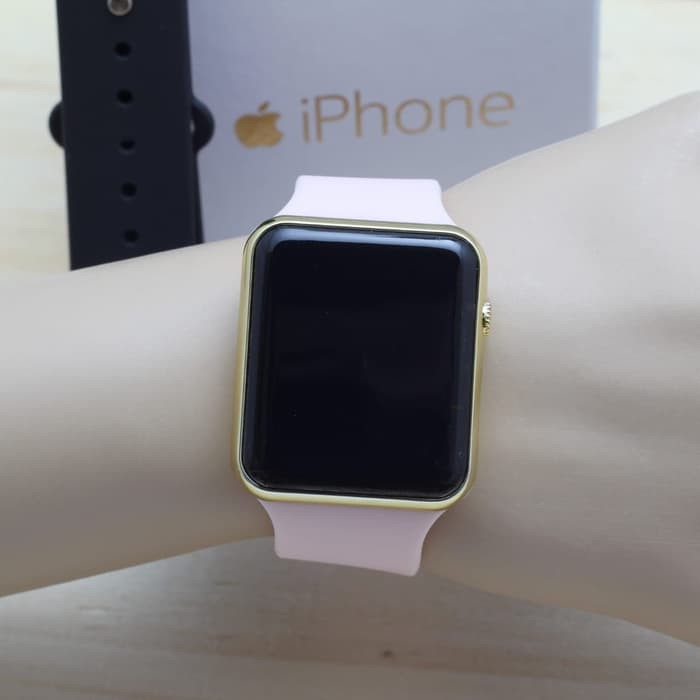 JAM TANGAN LED FASHION DIGITAL HITAM/GOLD/SILVER/PUTIH/ABU/NAVY-Pink