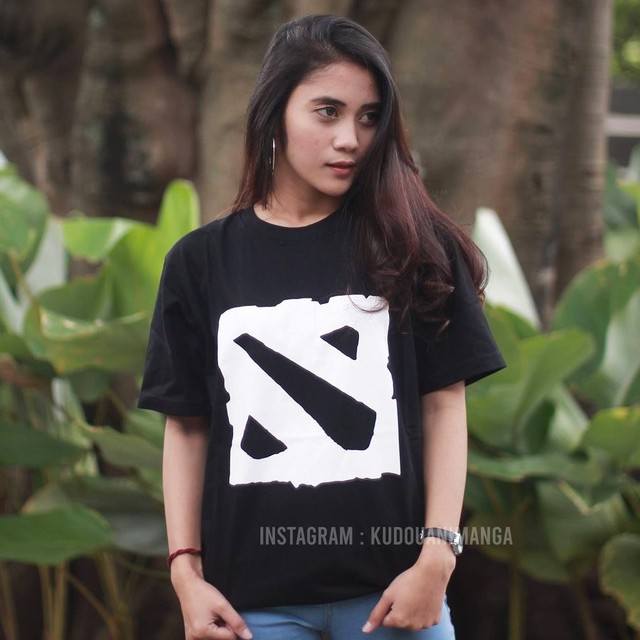 Tshirt Gamer Dota2 Logo White Casual