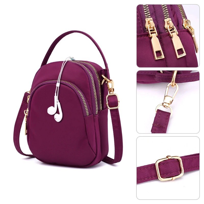 tas selempang wanita  import waterproof nylon KS023