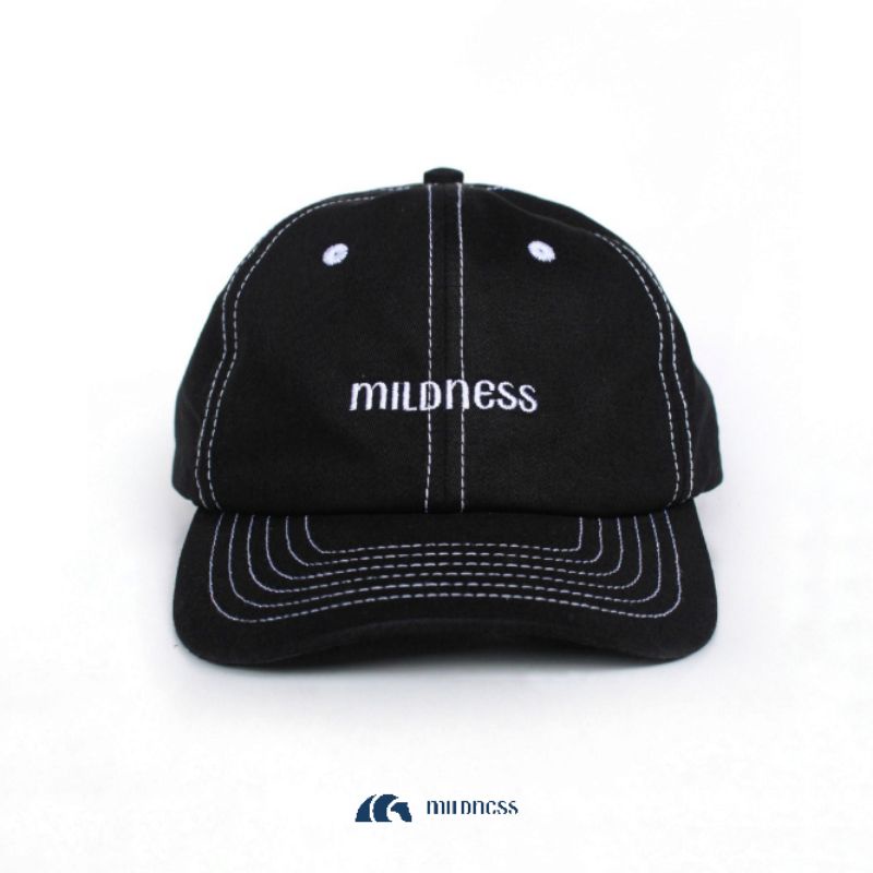 Mildness - Topi Baseball Polocap Hat Hitam Logo 6 Panel Pria Wanita