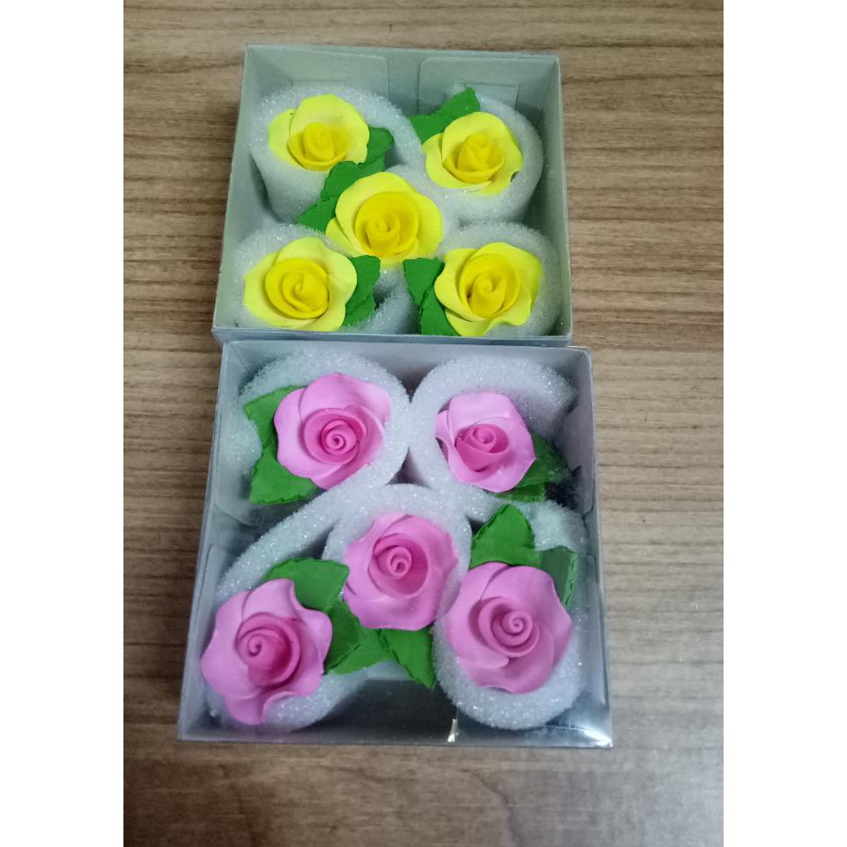 

31.87-Kue- Pm Gumpaste Mawar/Rose (Pmmwr5) Hiasan Fondant Bunga Mawar - Kuning -Terlengkap-Termurah-