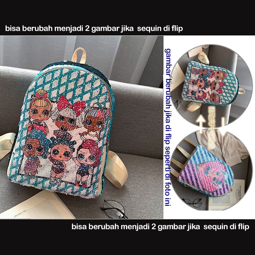 Backpack / Tas Ransel Anak Perempuan Magic Sequin