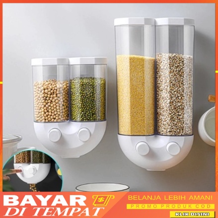 Starlight Tempat Bumbu Dapur Tempel Kotak Dispenser Beras Cereal Gula Kopi Rak Beras