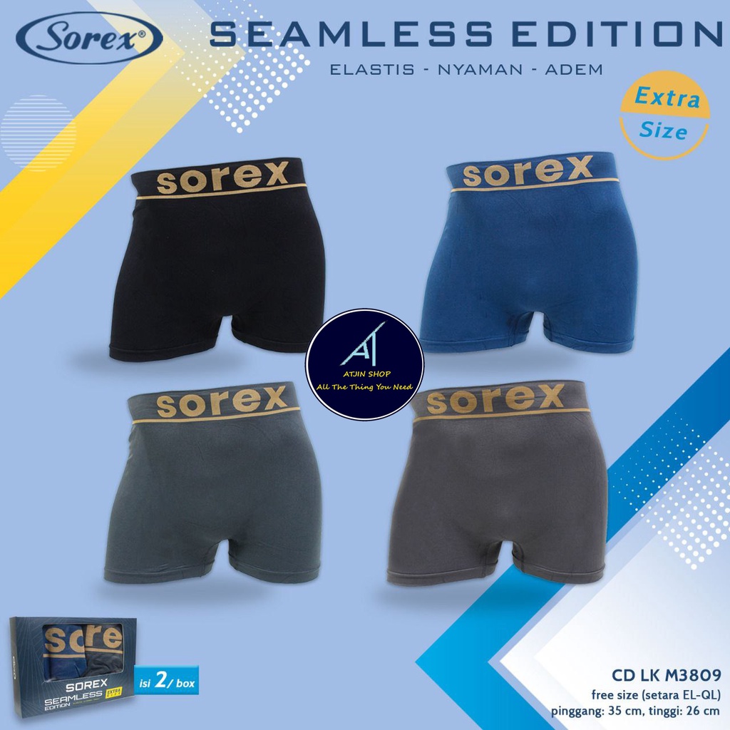 Sorex- Celana Dalam Pria Boxer Sorex Big Size Seamless Gold Edition Jumbo Art 3809