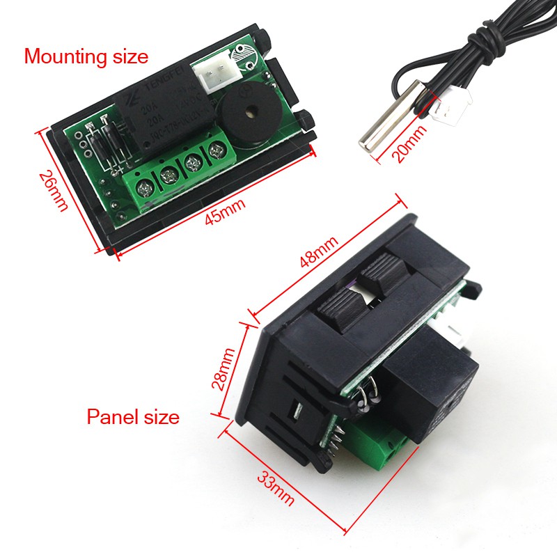 Digital LED Thermostat Relay Temperature Controller with Sensor Probe 12V