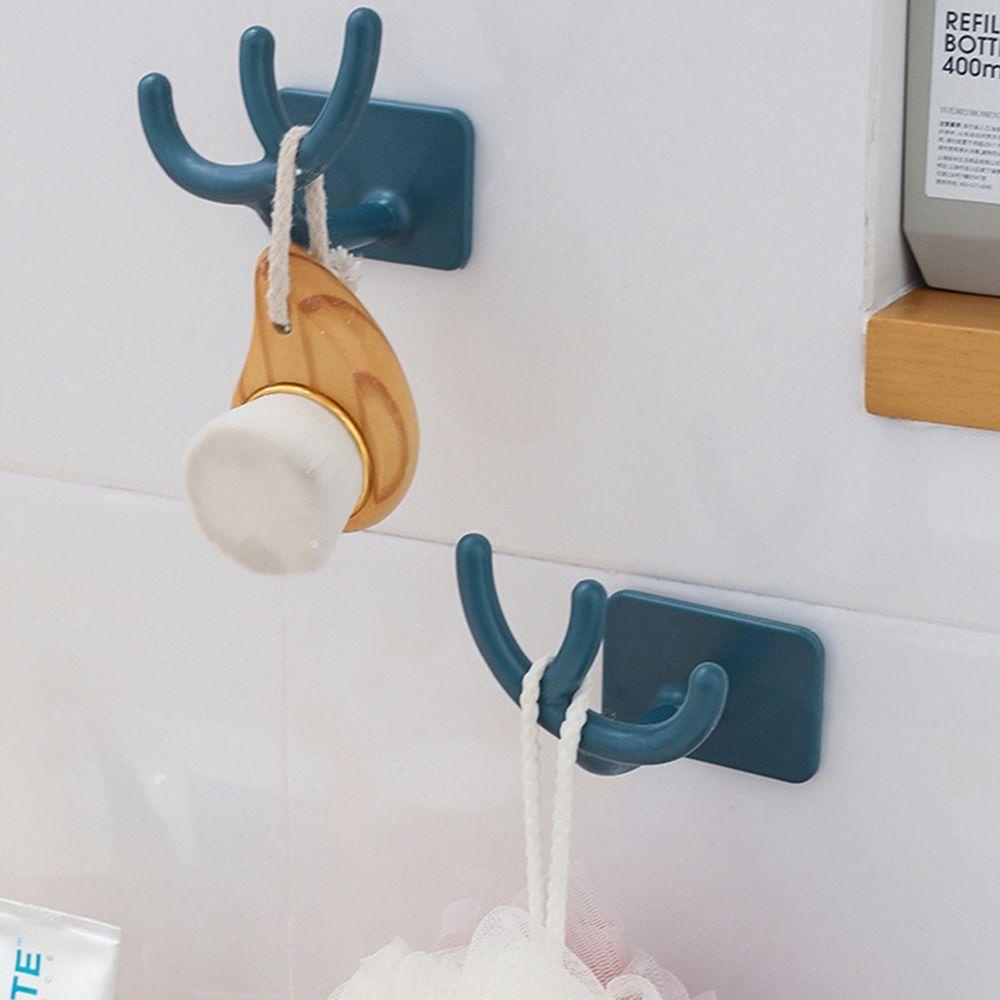 【 ELEGANT 】 Tempat Tutup Panci Perekat Diri Tanduk Gantung Dinding Dapur Organizer Wall Hook Talenan Rak