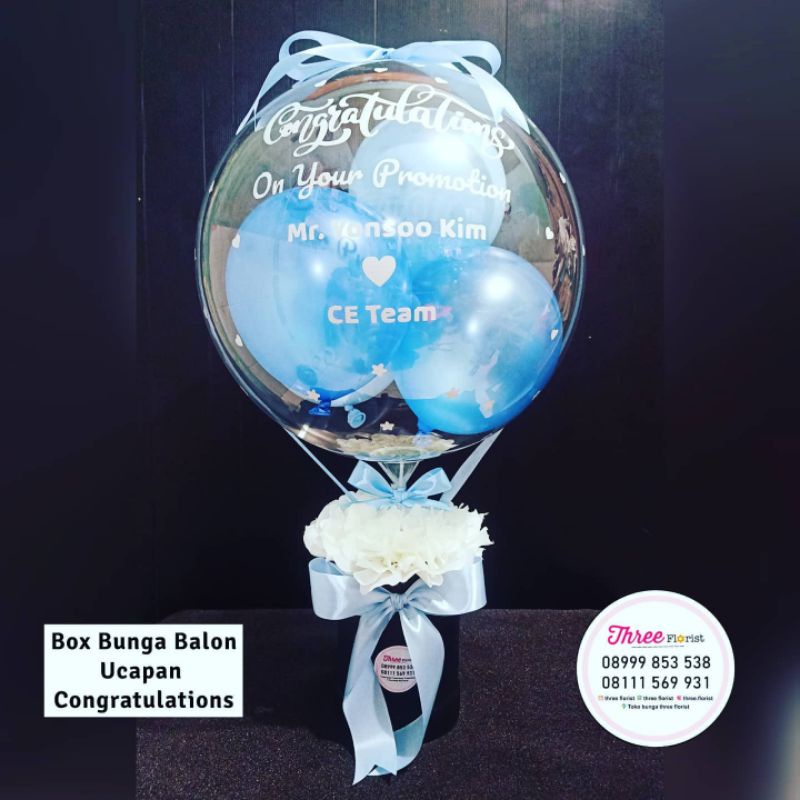 box bunga balon / ucapan hadiah grand opening / hadiah ucapan pembukaan cafe baru / balon bloom box