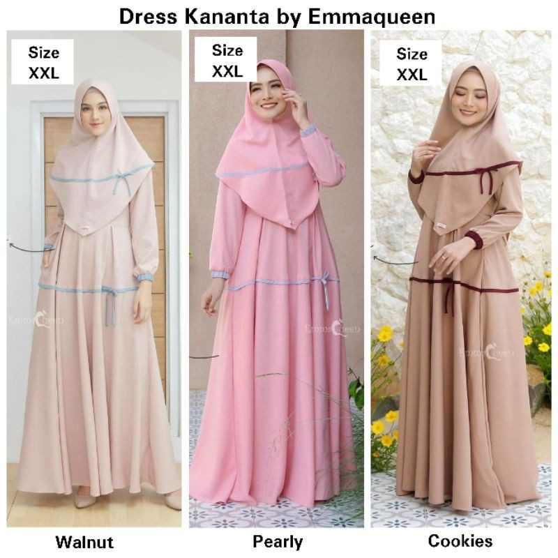 Dress Kananta Gamis Pesta Syari Cantik michell korss by Emmaqueen