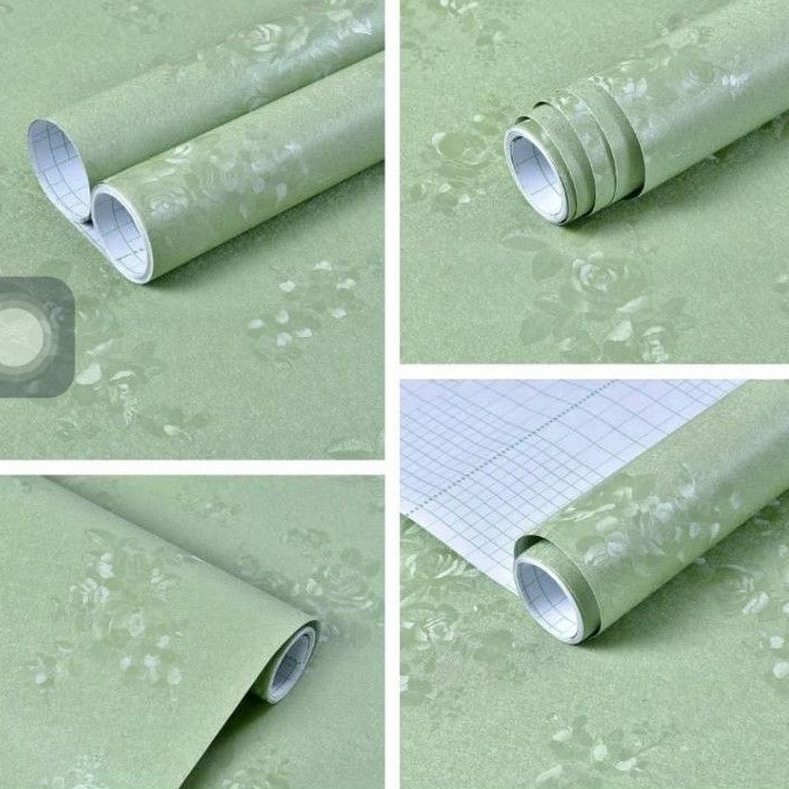Wallpaper Dinding Polos Sticker Dinding Polos Hijau Bertekstur
