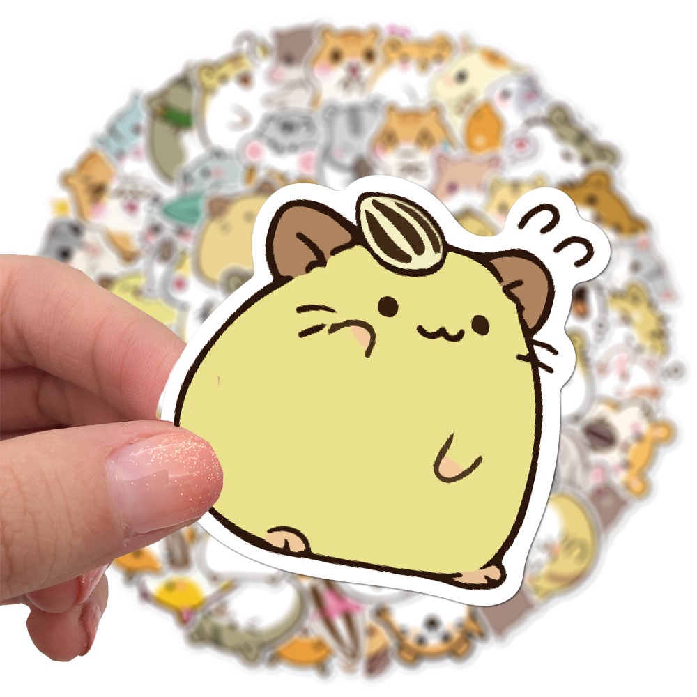 100 cartoon cute round hamster graffiti stickers mobile phone case skateboard suitcase waterproof stickers