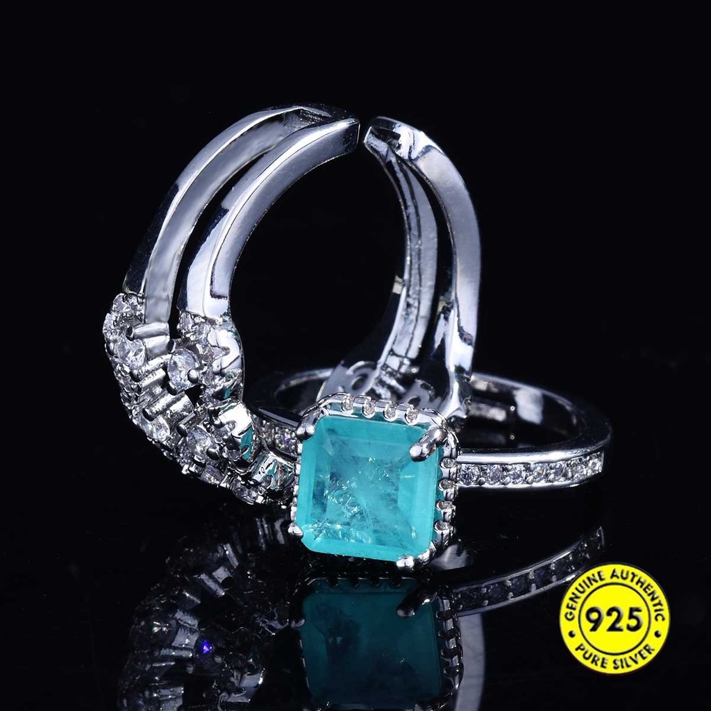 Cincin Open Ring Adjustable Hias Batu Permata Imitasi Mewah Multi Warna Untuk Wanita