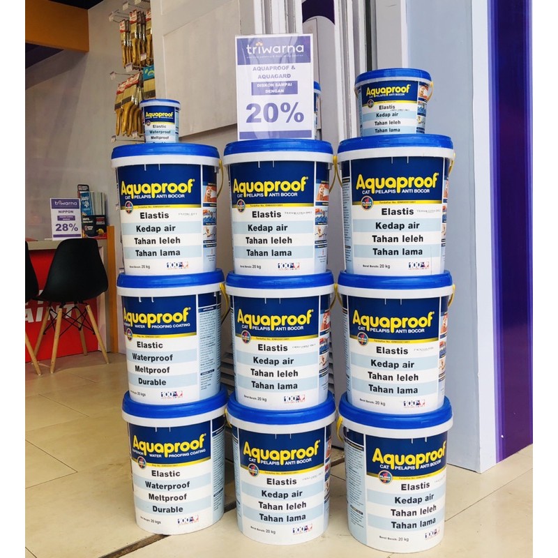 AQUAPROOF CAT PELAPIS ANTI BOCOR 20 KG (FREE T-SHIRT AQUAPROOF/VOUCHER 25.000)