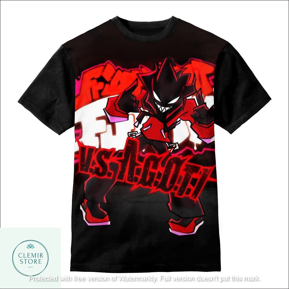 Kaos 3D Anak | Baju Printing - Baju Anime Game Friday Night Funkin A.G.O.T.I Mod Showcase Untuk Usia