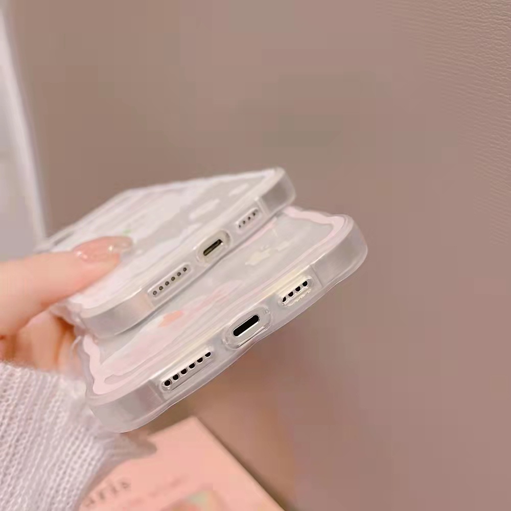 iPhone Case iPhone 13 13pro 13prm Silicone Soft Case Transparan Bergelombang Perbatasan Kartun Lucu untuk iphone 11 iphone 12 pro max iphone 7 plus iphone 8 plus phone xr xs max X Xr 11 Max 8plus iphone Pro mini7SE