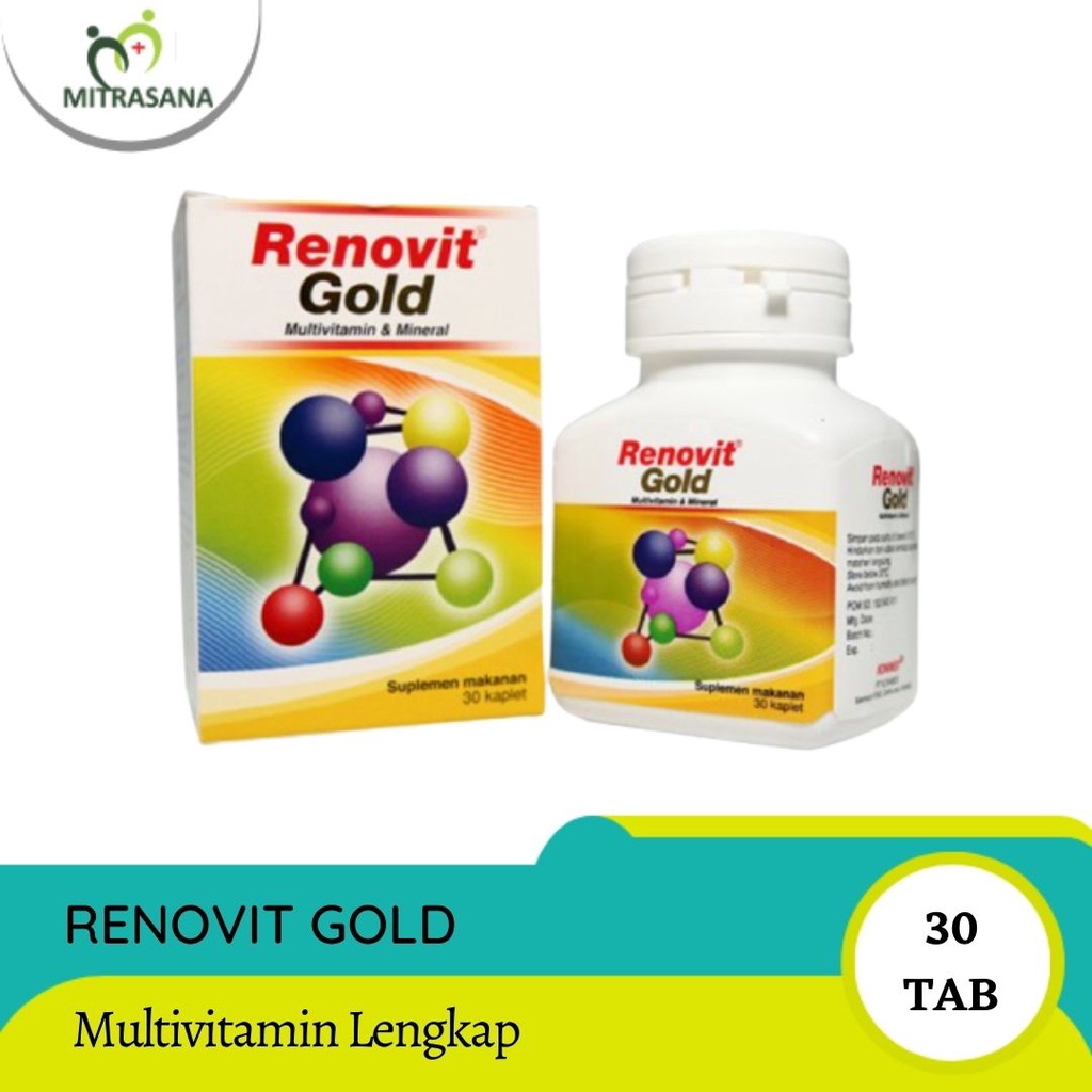 Renovit Gold 30 Tablet - Multivitamin Lengkap - Vitamin Untuk Lansia