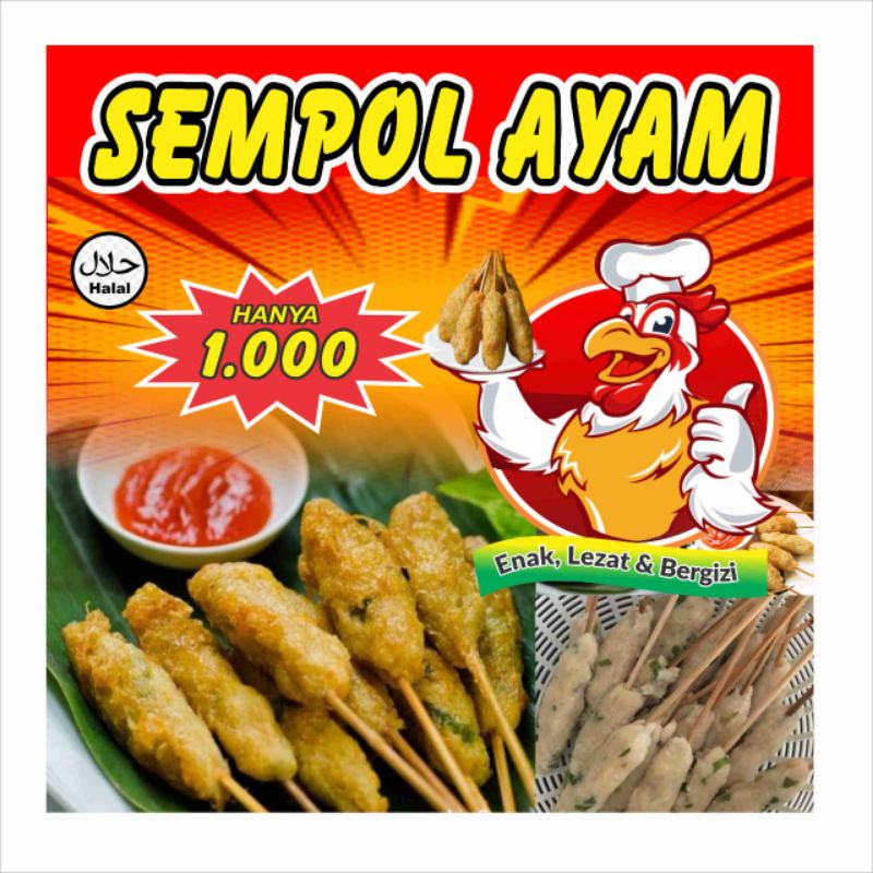 Jual Spanduk Sempol Ayam 1m x 80cm Shopee Indonesia