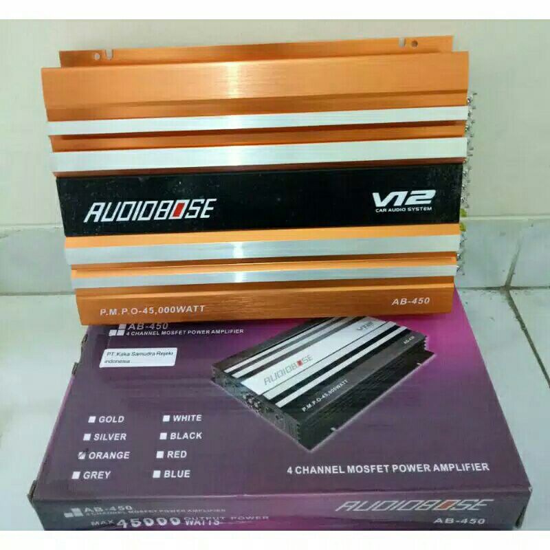 Power Amplifier Mobil 4 Channel AUDIOBOSE V12 45.000watt audio mobil
