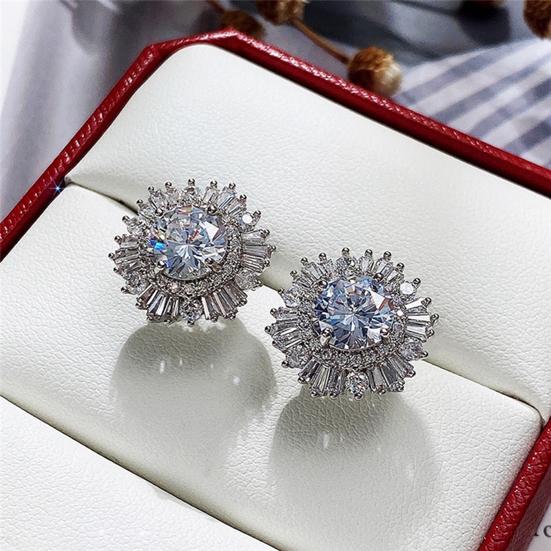 Anting Stud Cubic Zirconia Untuk Wanita