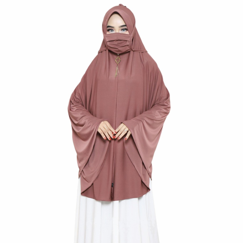 GROSIR HIJABKU Jilbab syari jumbo variasi masker bahan jersey ori ena ( JILBAB MASKER)