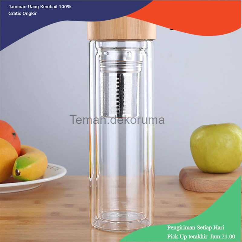 TD-DA1 BORREY Botol Minum Kaca Tea Infuser Glass Bottle 330 ml - BR-029