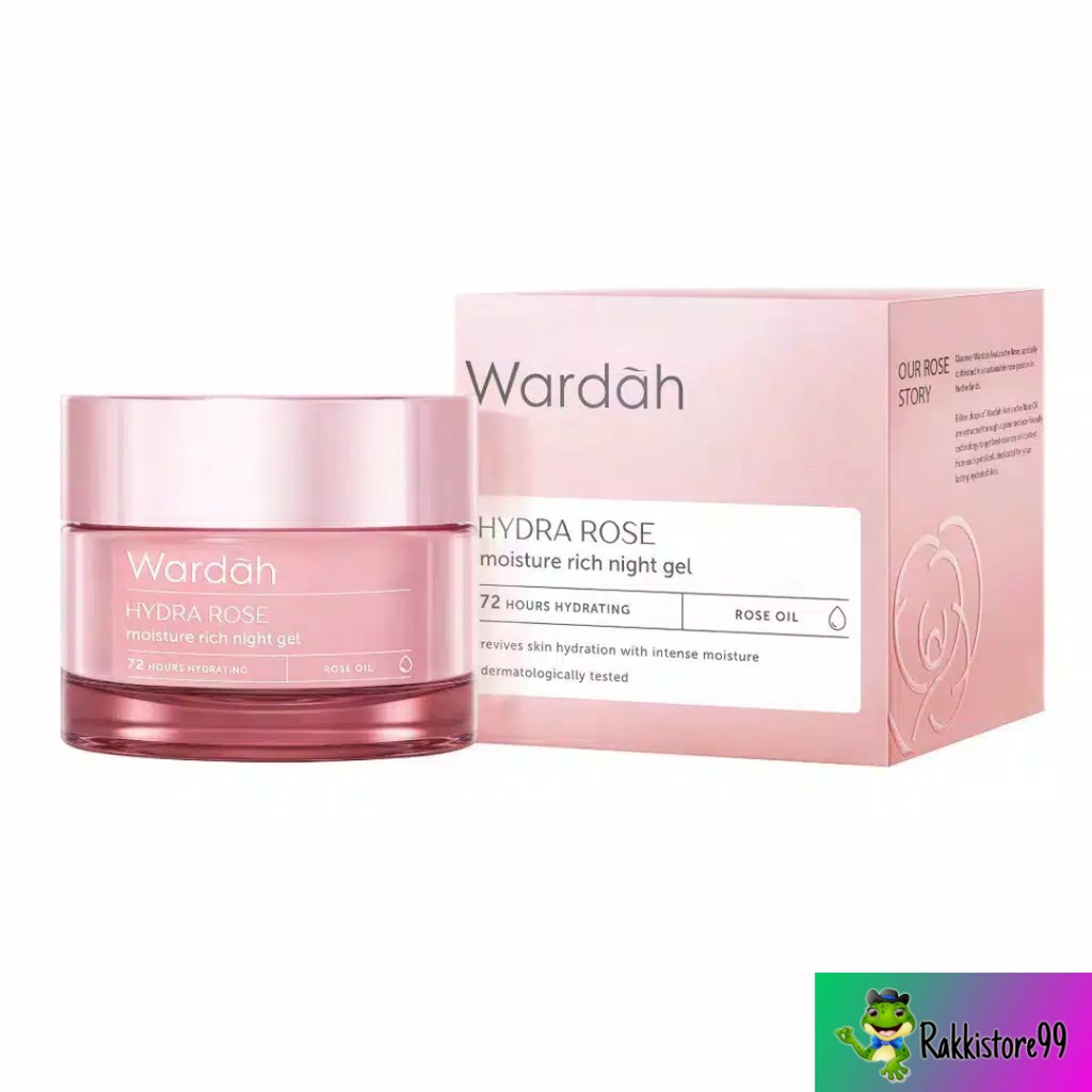 ❣️Rakkistore99❣️Wardah Hydra Rose Moisture Rich Night Gel 40g (100% Original)